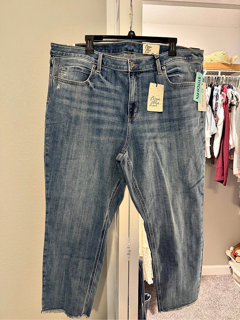 Genie Luxe Straight Leg Jeans in Blue Waist 20W NWT